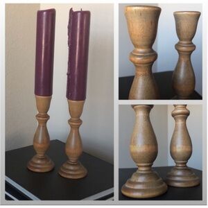 Elegant Wooden Candle Holders